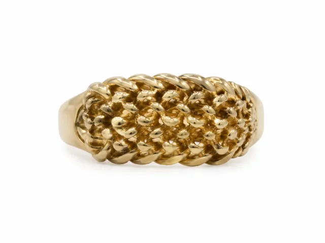 Victoria Jane Woven anello oro 9ct intrecciato
