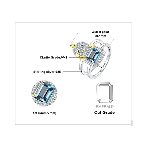 JewelryPalace Halo anello 0.6ct topazio blu London dorato