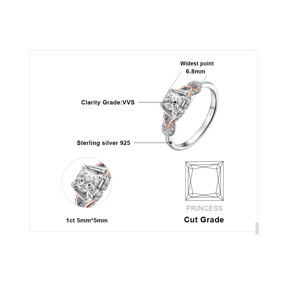 JewelryPalace Infinito anello oro rosa zirconia
