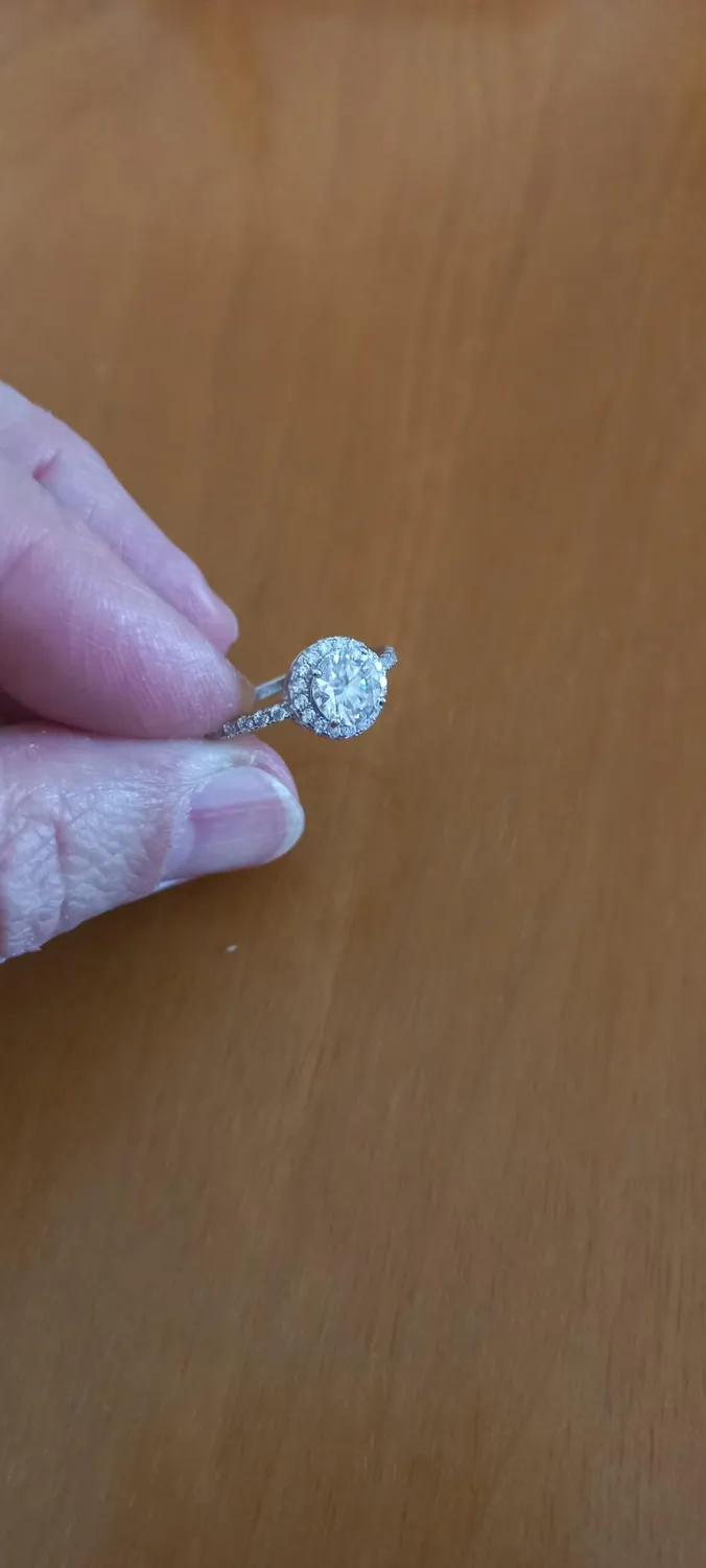 JewelryPalace 1ct Halo anello fidanzamento argento moissanite