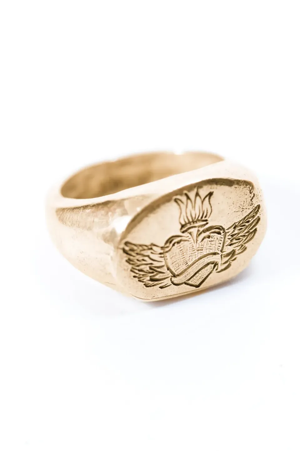 Flor Rubaja Cuore anello chevalier placcato oro