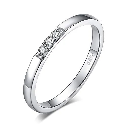 JewelryPalace Trilogy Anello Argento 925 Zirconi Bianchi