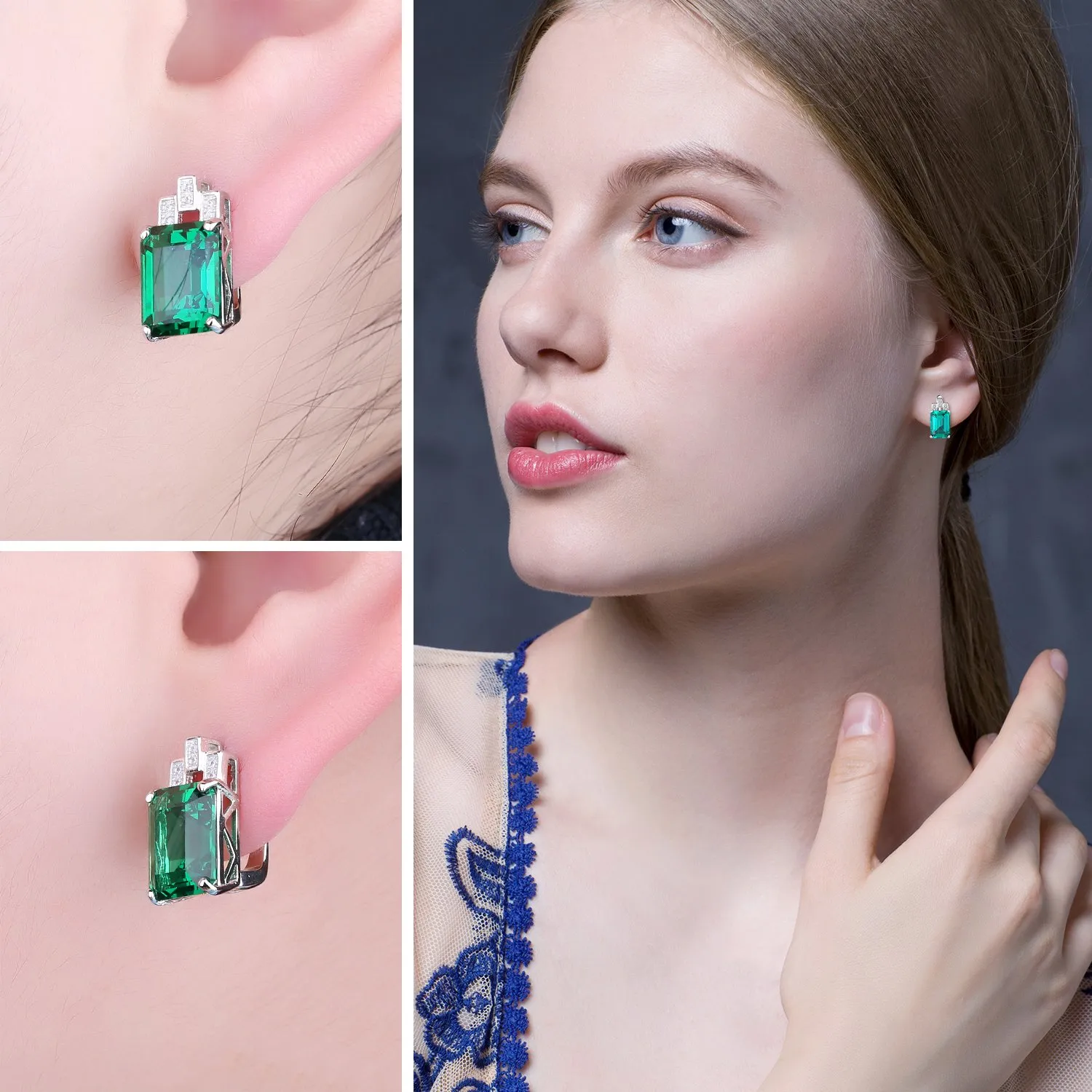 JewelryPalace 7,6ct Orecchini Smeraldo Argento 925 Argento