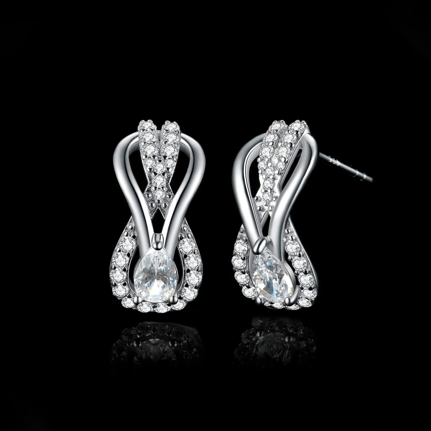 JewelryPalace Infinito Pera orecchini argento zirconia 2.4ct