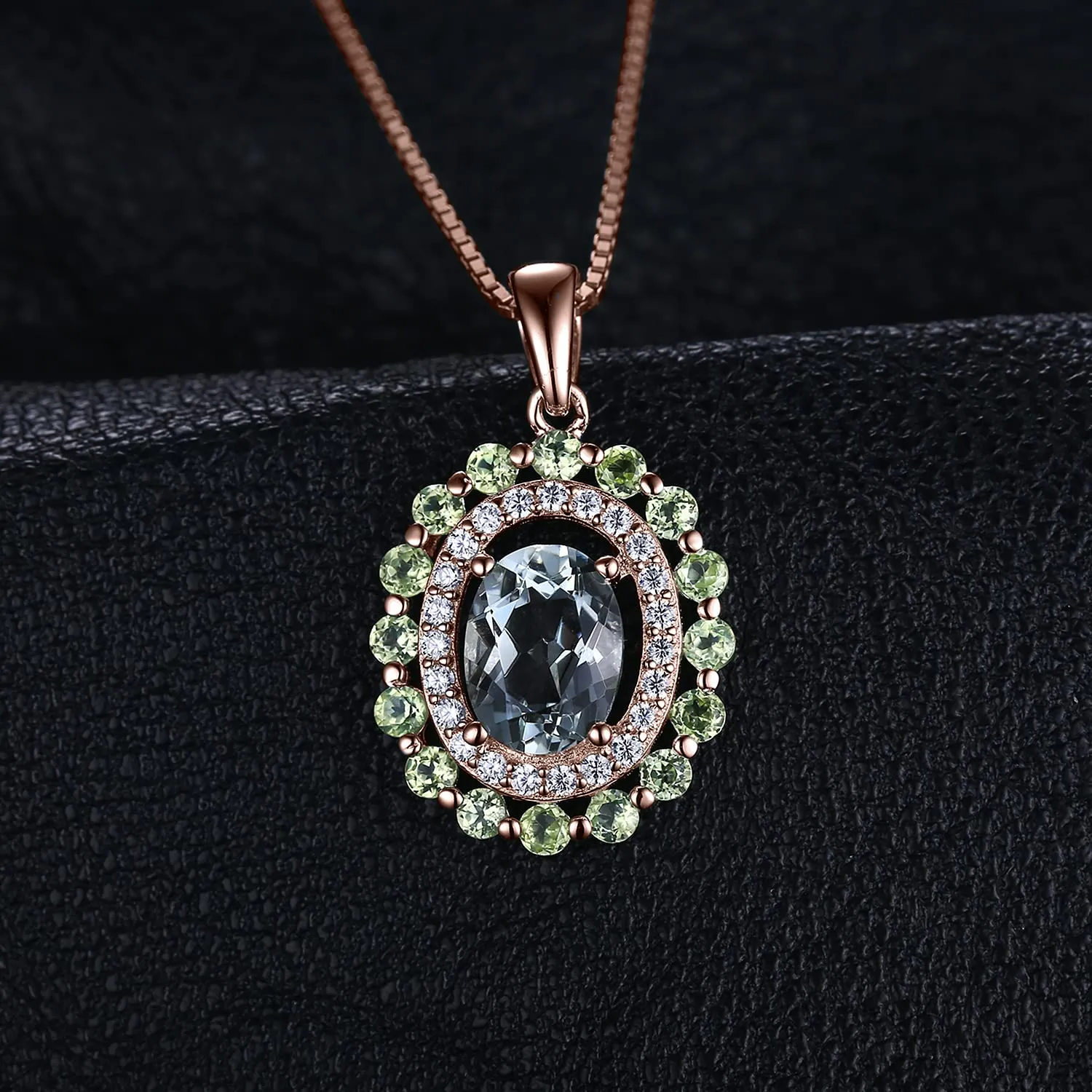 JewelryPalace Ametista Verde collana argento ovale 2ct catena 45cm