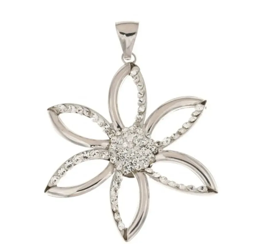 Gioielli Celiento fiore ciondolo oro bianco 18kt