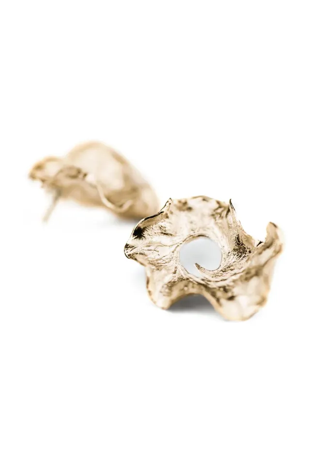 Flor Rubaja Earth Corallo orecchini oro 40 mm