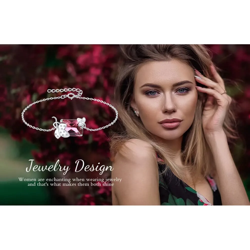 JewelryPalace Fragola 0.08ct bracciale argento zirconia rosa foglia