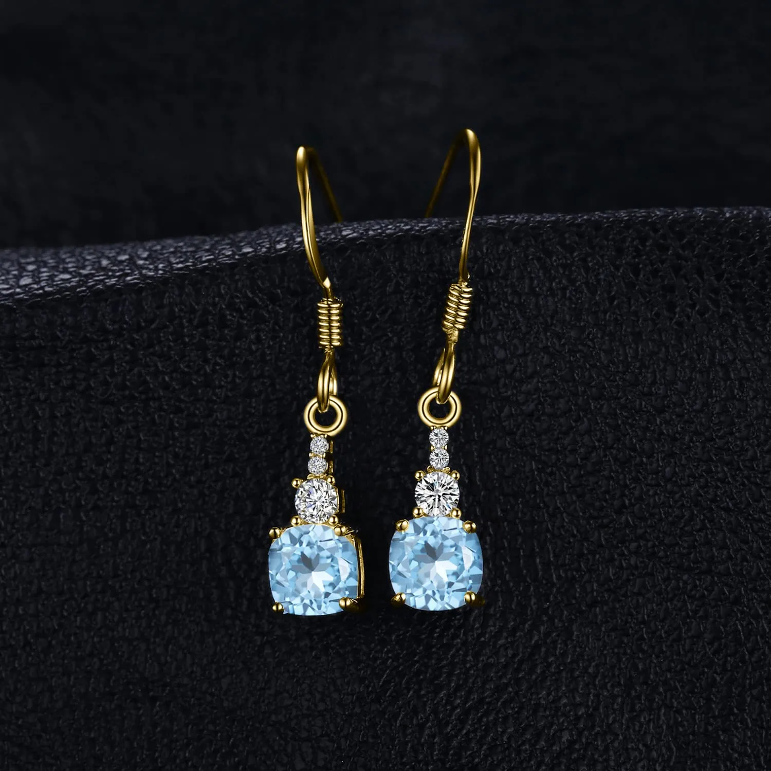 JewelryPalace Topazio Azzurro orecchini oro cuscino