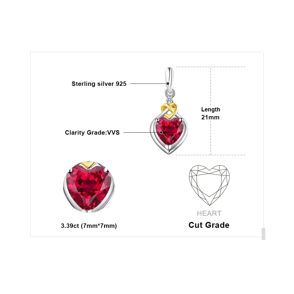 JewelryPalace Nodo d'Amore orecchini pendenti argento rubino