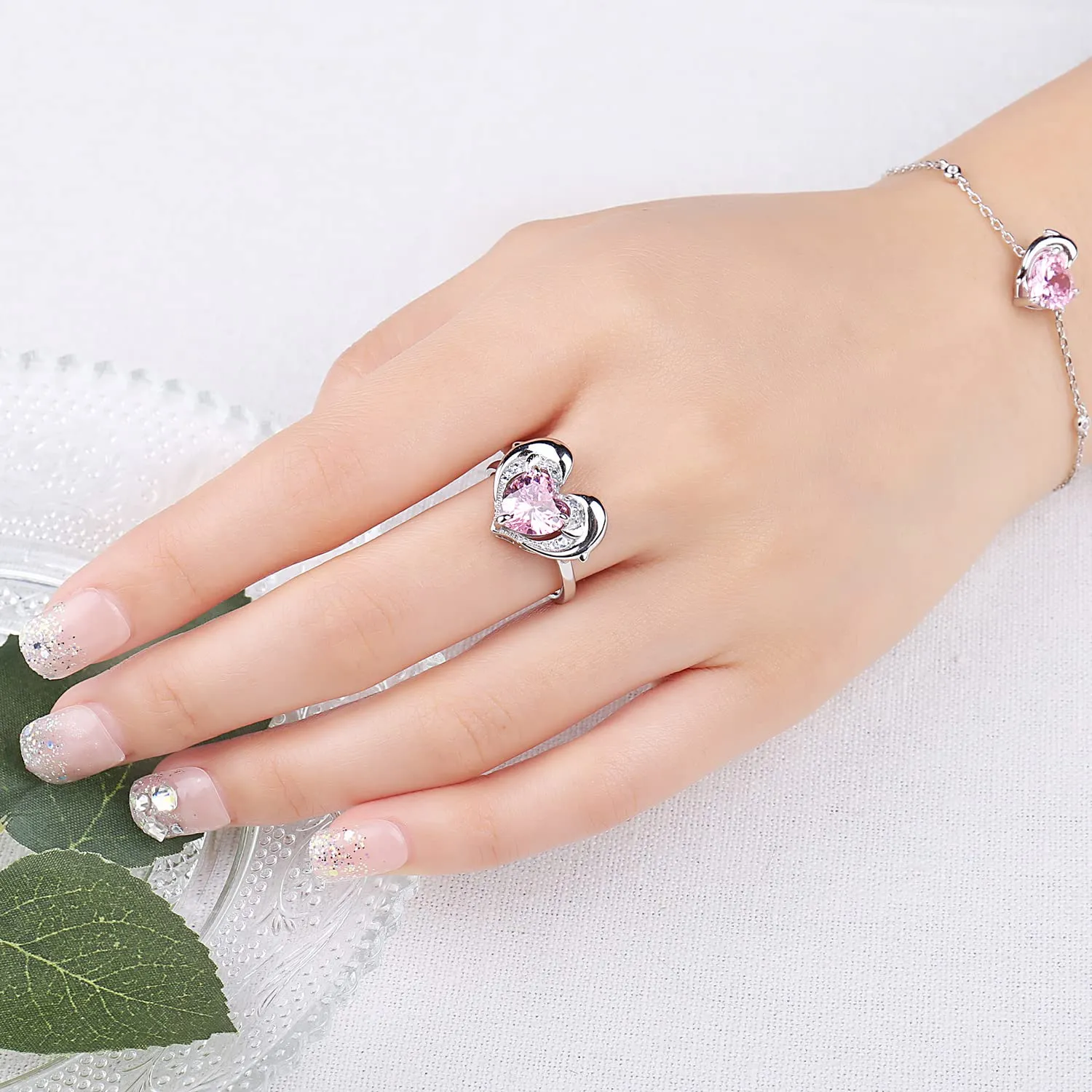 JewelryPalace 3.1ct Delfino anello argento zirconia rosa