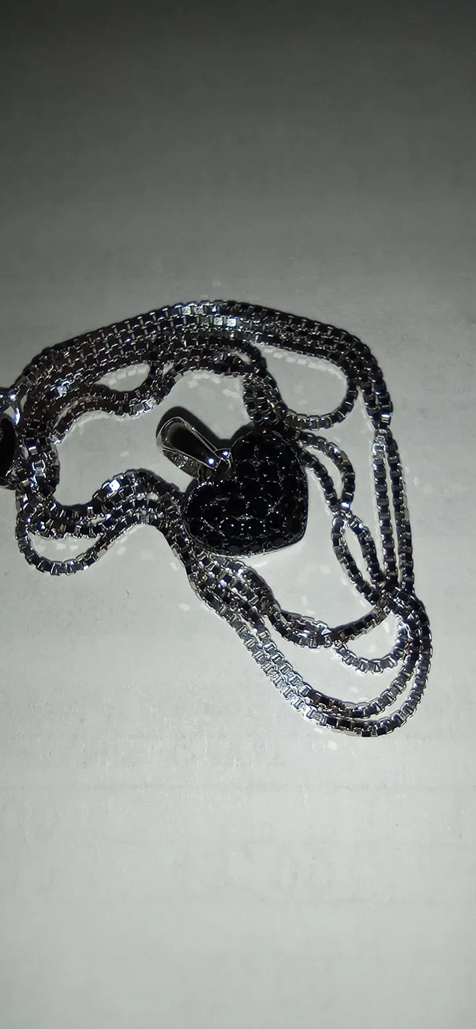 JewelryPalace Cuore 0.14ct Spinello Nero collana argento 925