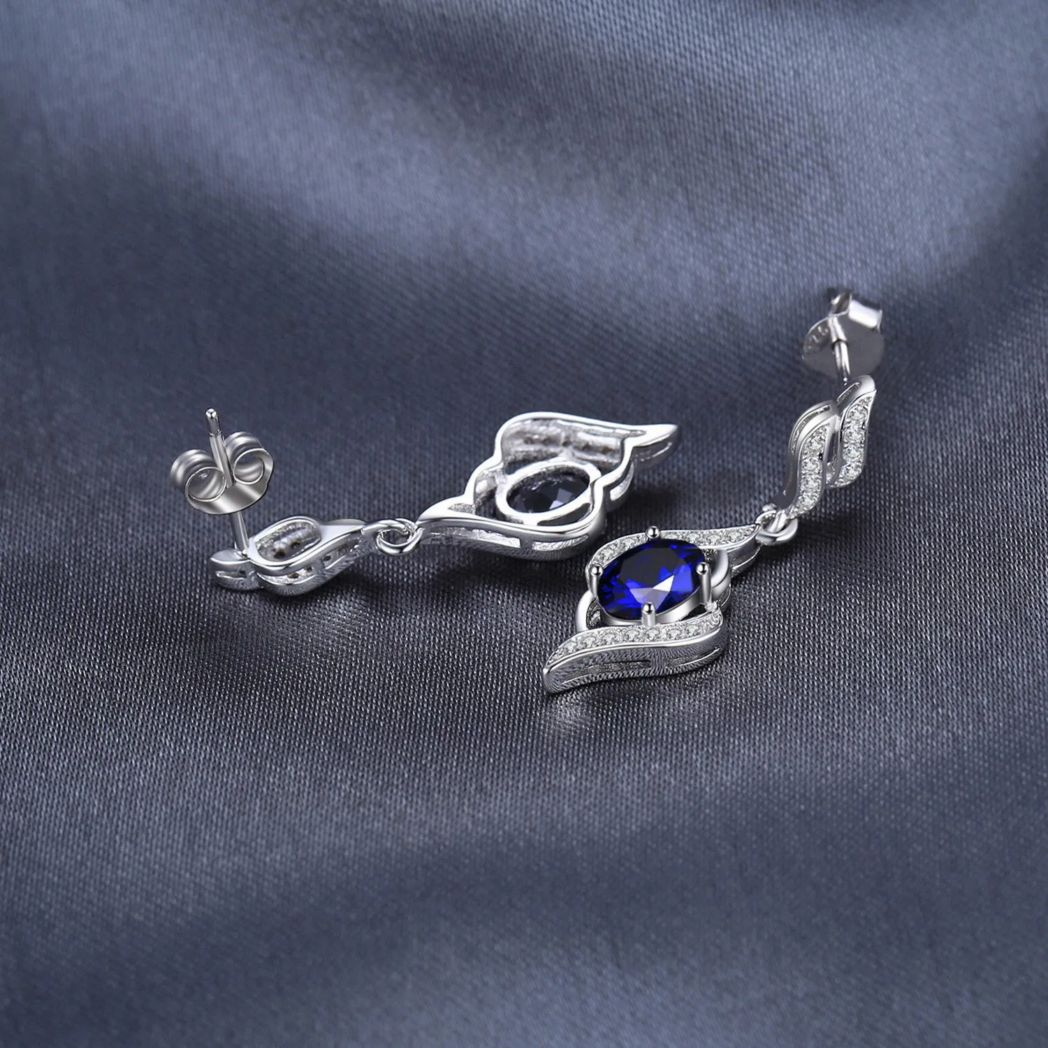 JewelryPalace 2.2ct Zaffiro Orecchini Pendenti Argento Pietra Blu