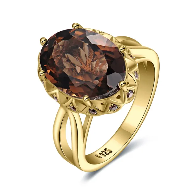 JewelryPalace 5.7ct Ovale anello argento quarzo misura 14.5