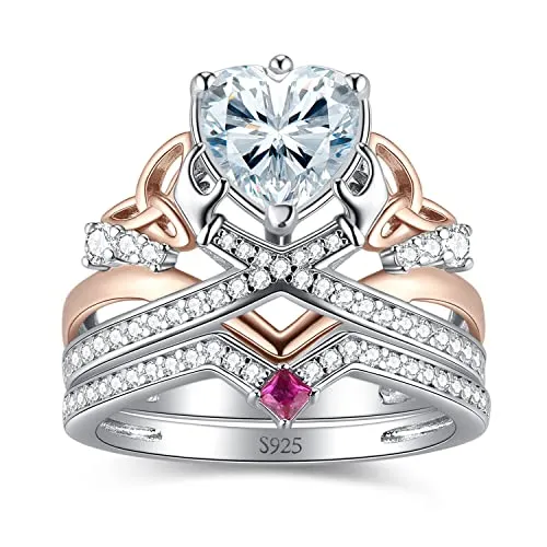 JewelryPalace Cuore Puzzle anello argento oro rosa zirconia