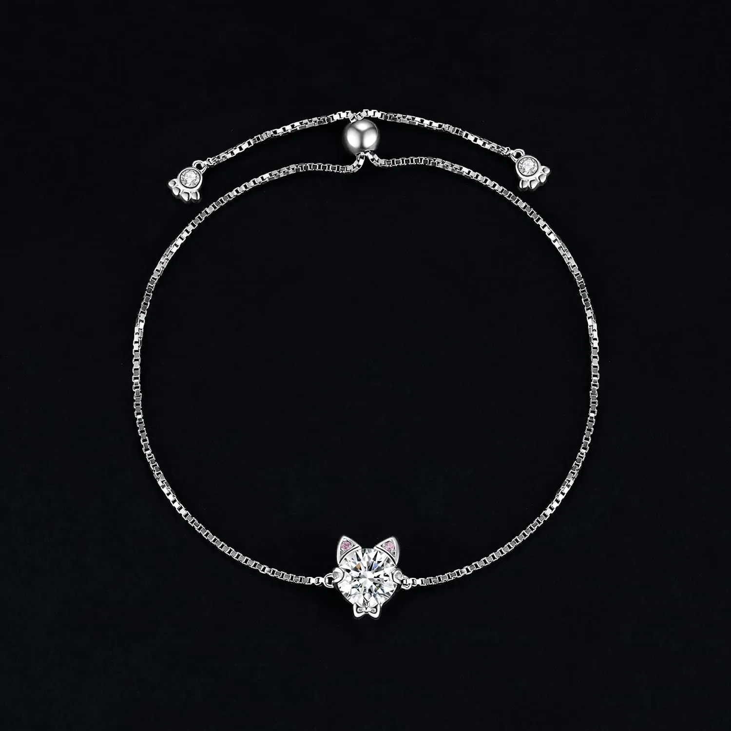 JewelryPalace 1.7ct Gatto bracciale argento 925 zirconia rosa