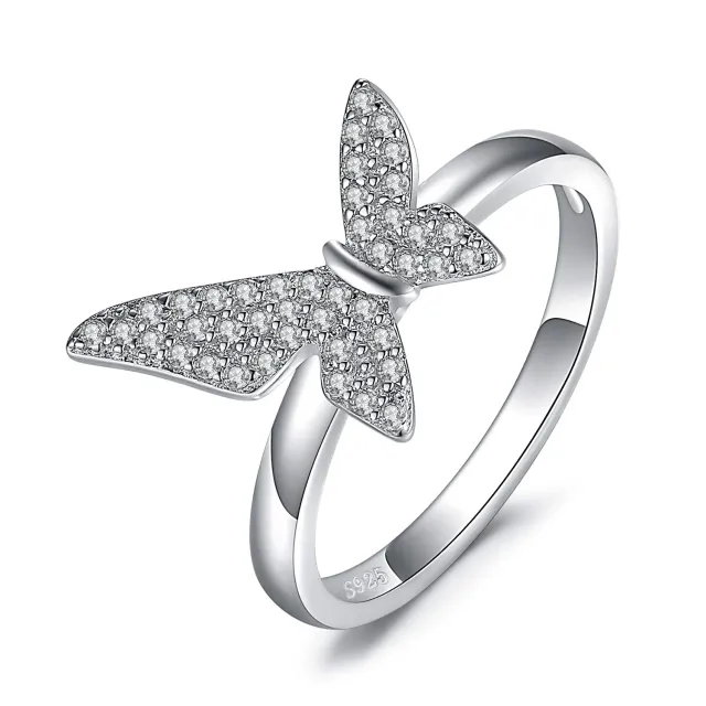 JewelryPalace Anello Farfalla Zirconia Argento 925 Promessa