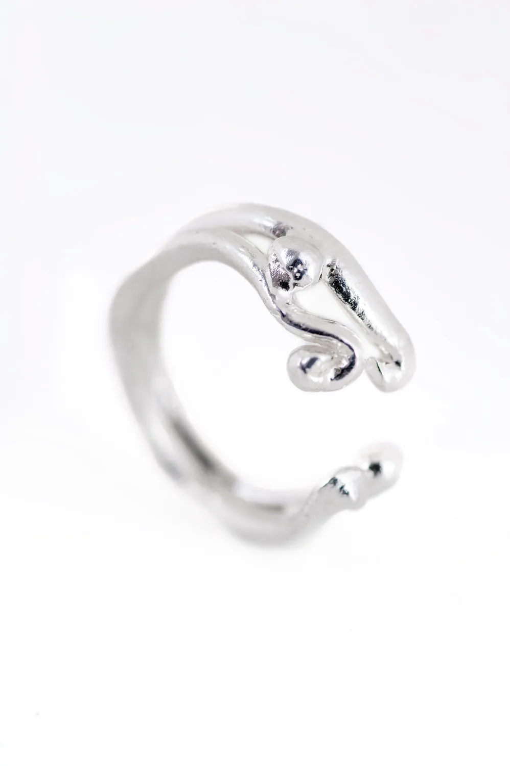 Flor Rubaja Middle Ring anello regolabile argento