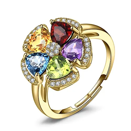 JewelryPalace Fiore Anello Promessa Argento topazio azzurro