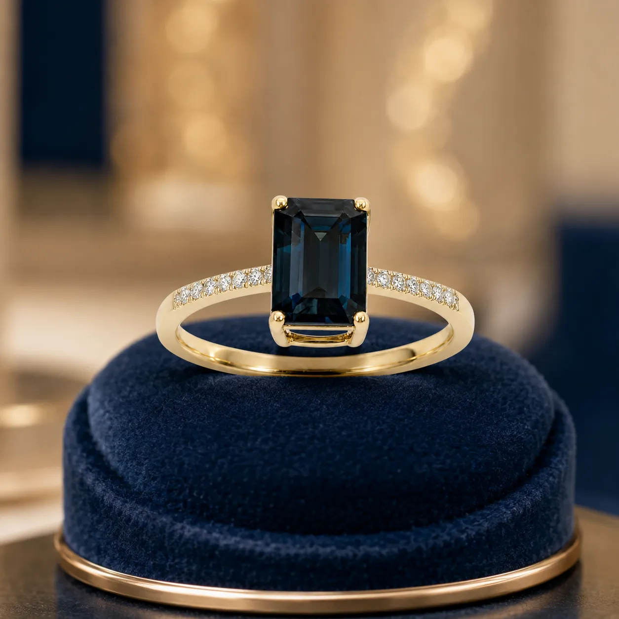 Victoria Jane London Blue anello topazio oro 9ct blu