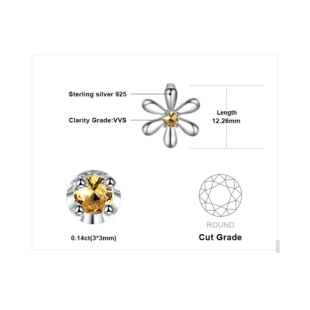 JewelryPalace Fiore Collana Argento Zaffiro Arancione 45cm