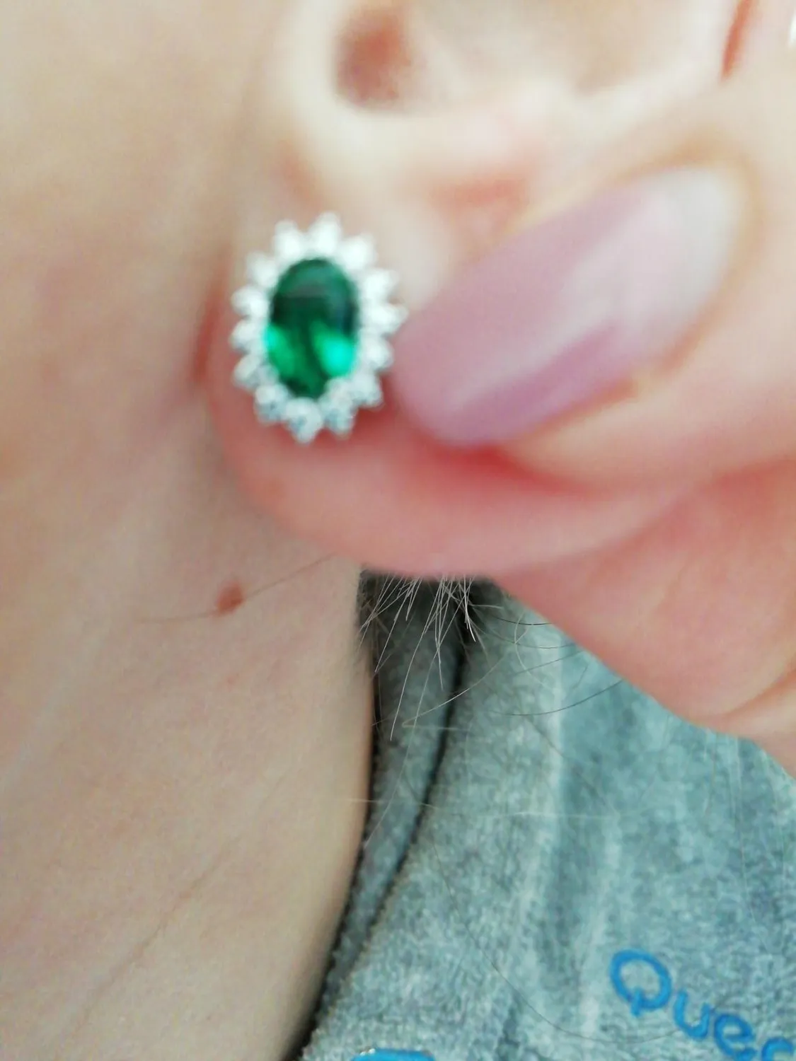 JewelryPalace Diana Halo orecchini smeraldo verde argento