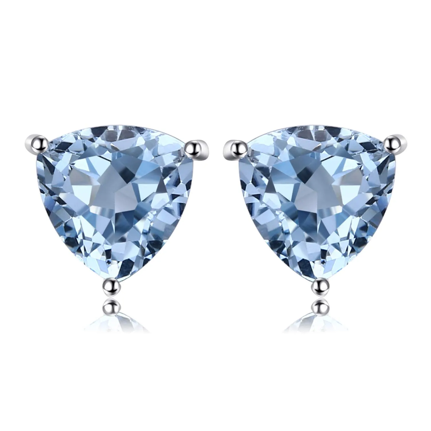 JewelryPalace Triangolo orecchini lobo argento topazio azzurro