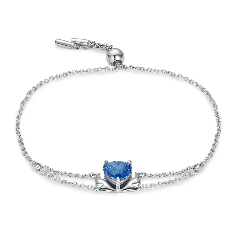 JewelryPalace Ali d'Angelo Cuore Blu 1.5ct bracciale argento blu