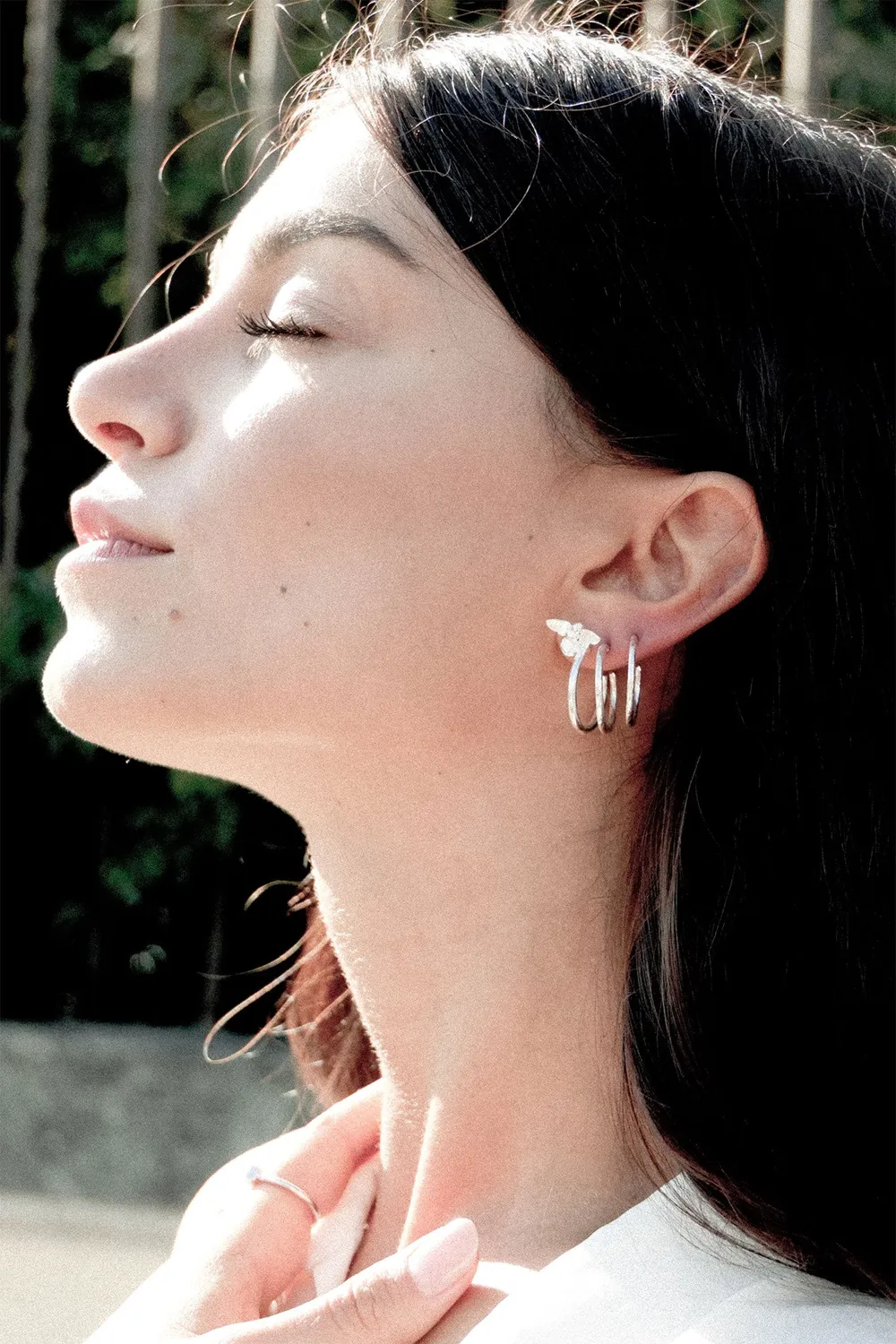 Flor Rubaja Jewelry Ape orecchini cerchio argento 925 23 mm