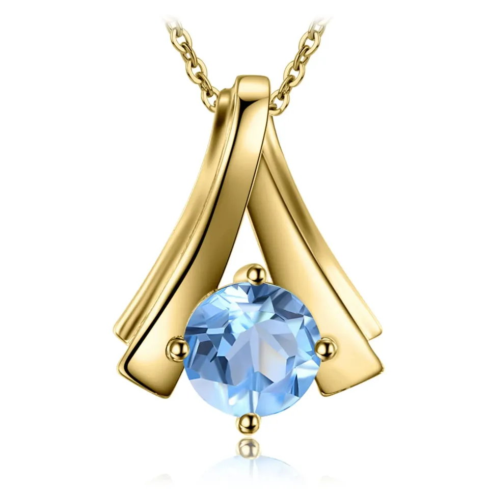 JewelryPalace Ventaglio collana 1ct topazio azzurro 45cm