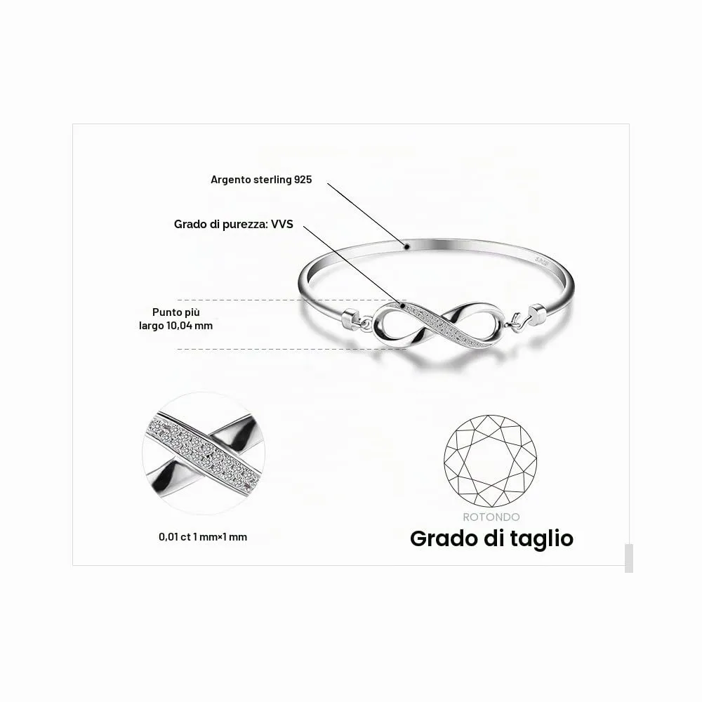 JewelryPalace Infinito Bracciale Argento 925 Zirconia