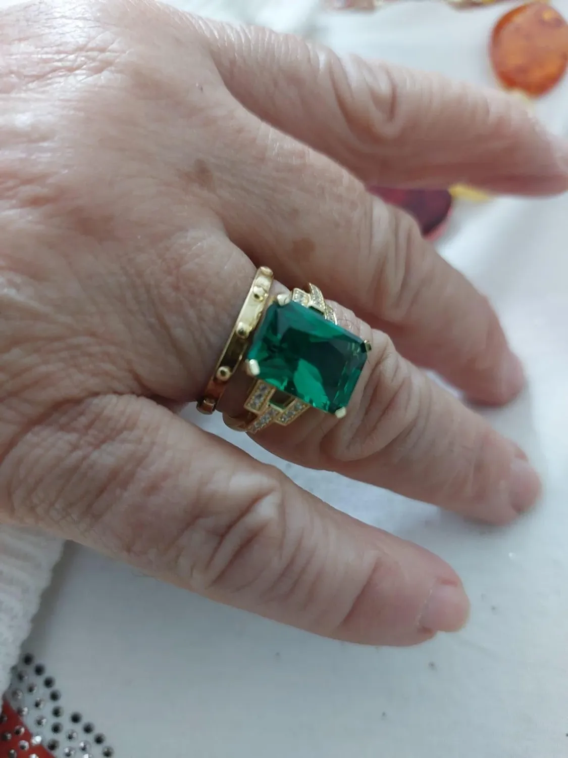 JewelryPalace 5.9ct Smeraldo Anello Cocktail Argento