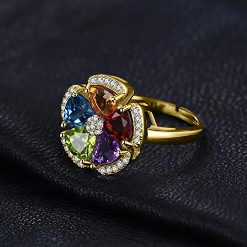 JewelryPalace Fiore Anello Promessa Argento topazio azzurro