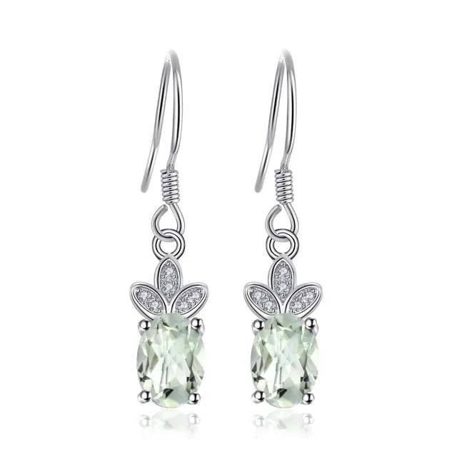 JewelryPalace Orecchini Pendenti Ametista Verde Argento 1.9ct