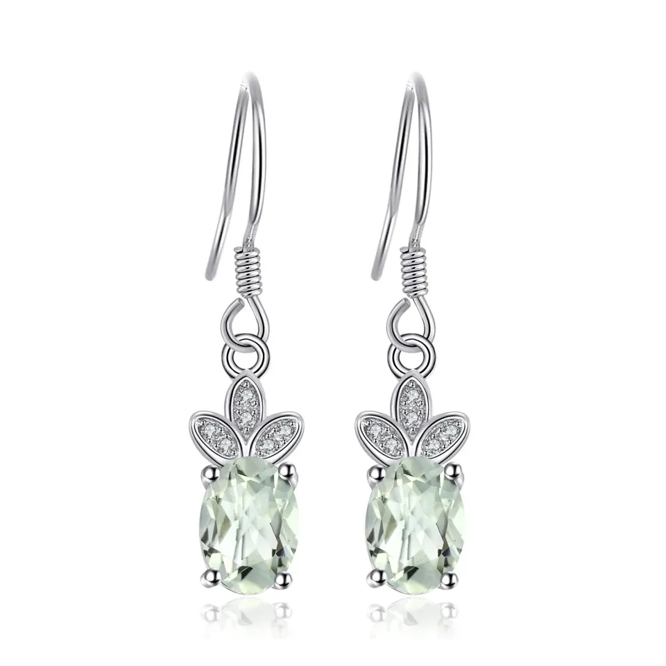 JewelryPalace Orecchini Pendenti Ametista Verde Argento 1.9ct