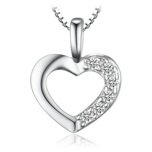 JewelryPalace Cuore collana argento ciondolo zirconia 43cm