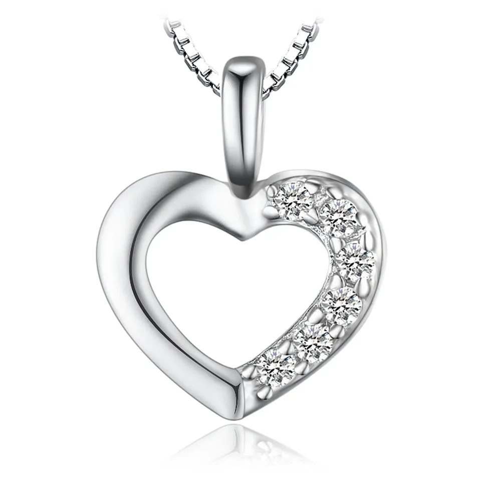 JewelryPalace Cuore collana argento ciondolo zirconia 43cm