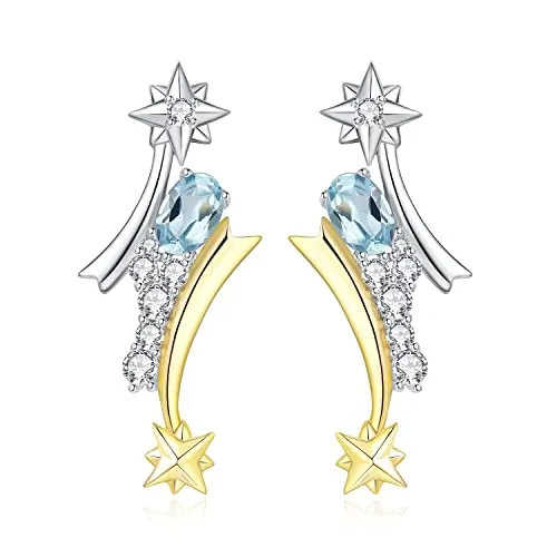 JewelryPalace Stelle 1.3ct Orecchini Topazio Azzurro Ovali