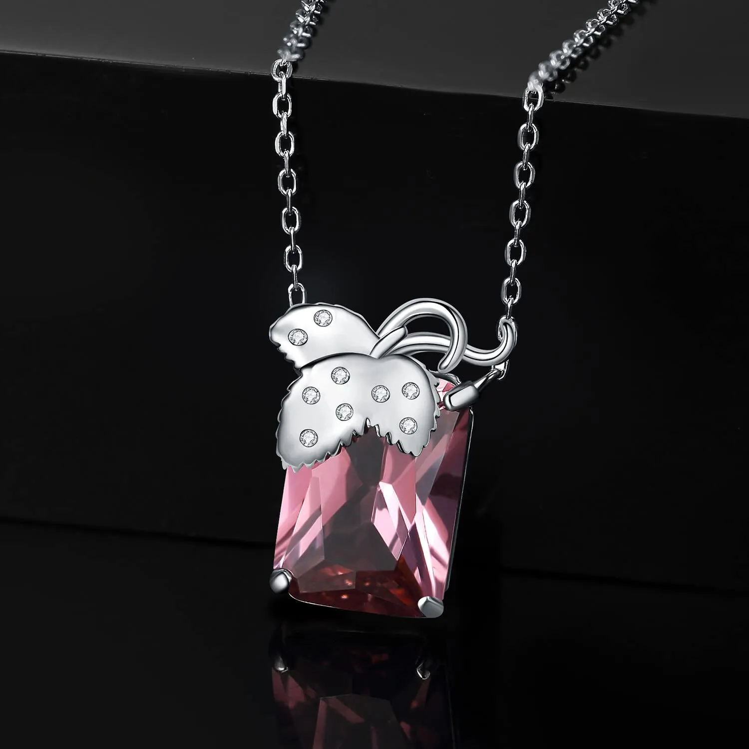 JewelryPalace Fragola 4ct collana argento princess rosa