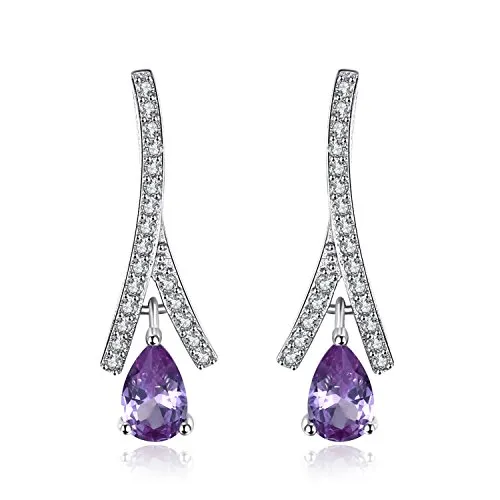 JewelryPalace Nodo Orecchini Pendenti Argento 925 Alessandrite Viola