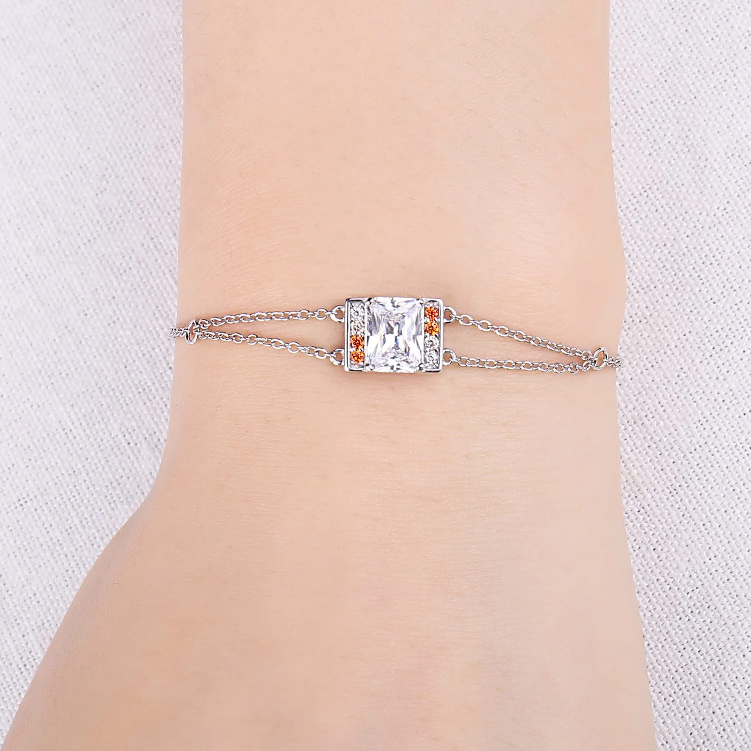 JewelryPalace Giocco 3.1ct Bracciale Argento Arancione