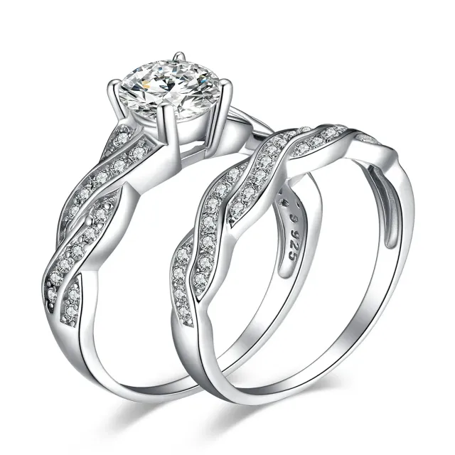 JewelryPalace Infinito Nodo Fede Argento Diamante 1.5ct
