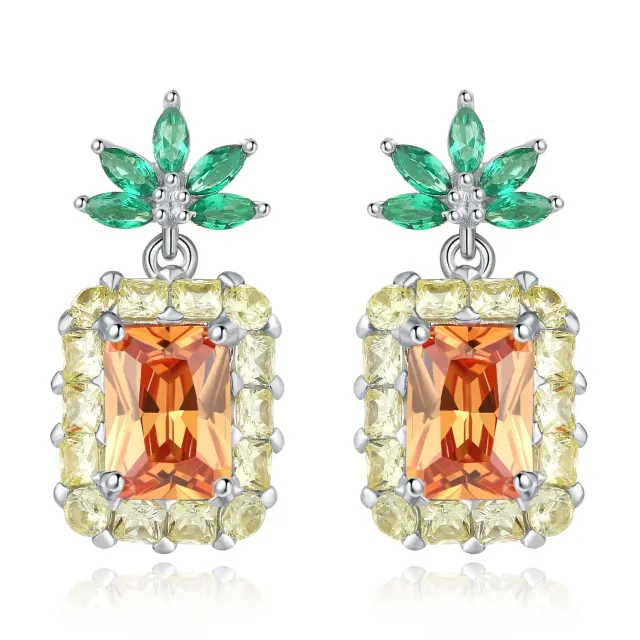 JewelryPalace Ananas Orecchini Argento Zirconia Gialla 5.9ct