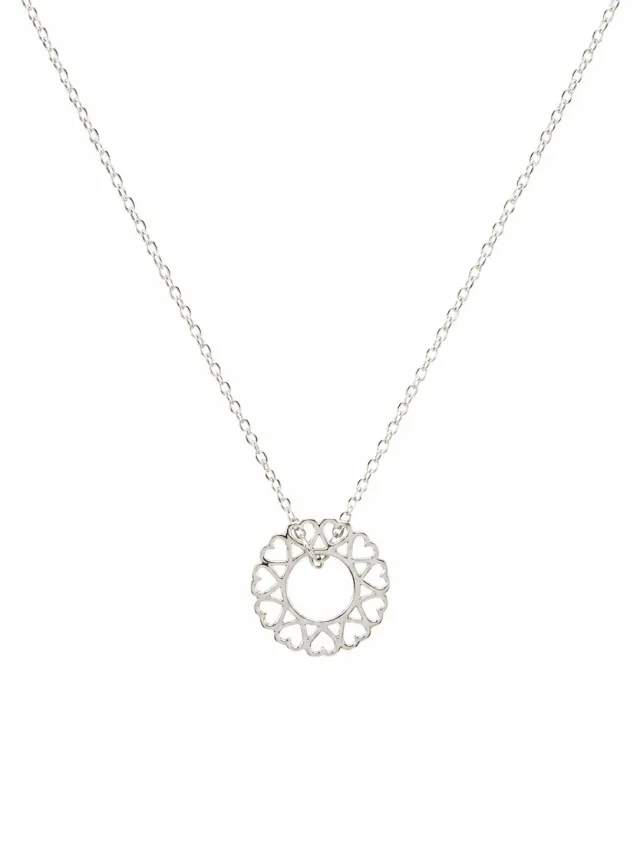 Victoria Jane Circle of Hearts collana argento traforata