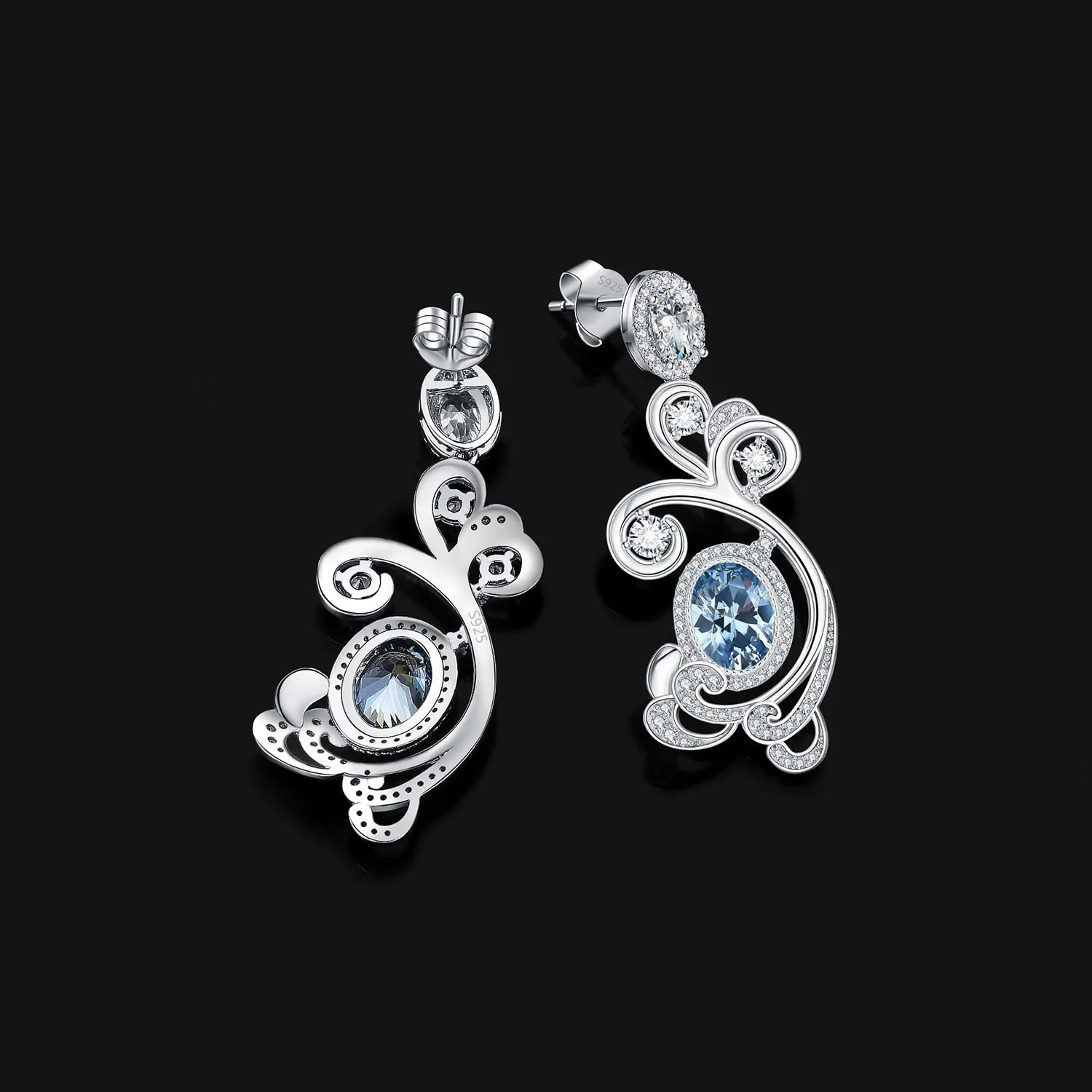 JewelryPalace Oceano Onda Mare 3.2ct orecchini argento azzurri