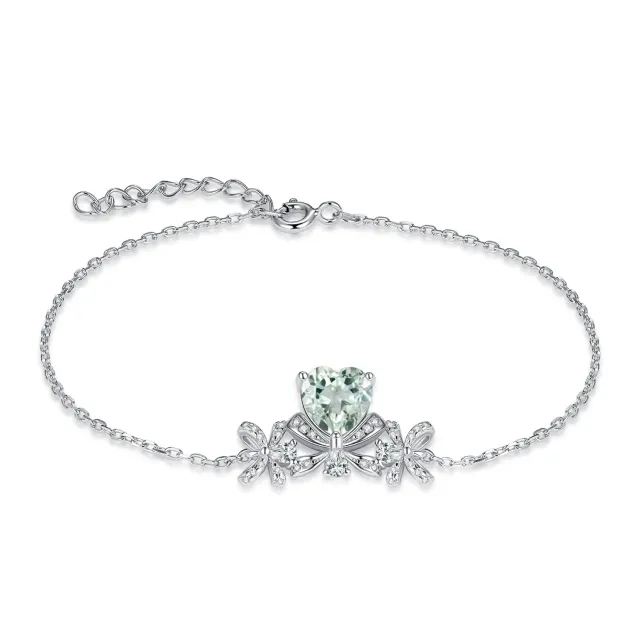JewelryPalace Cuore Farfalla 1.6ct bracciale argento ametista verde