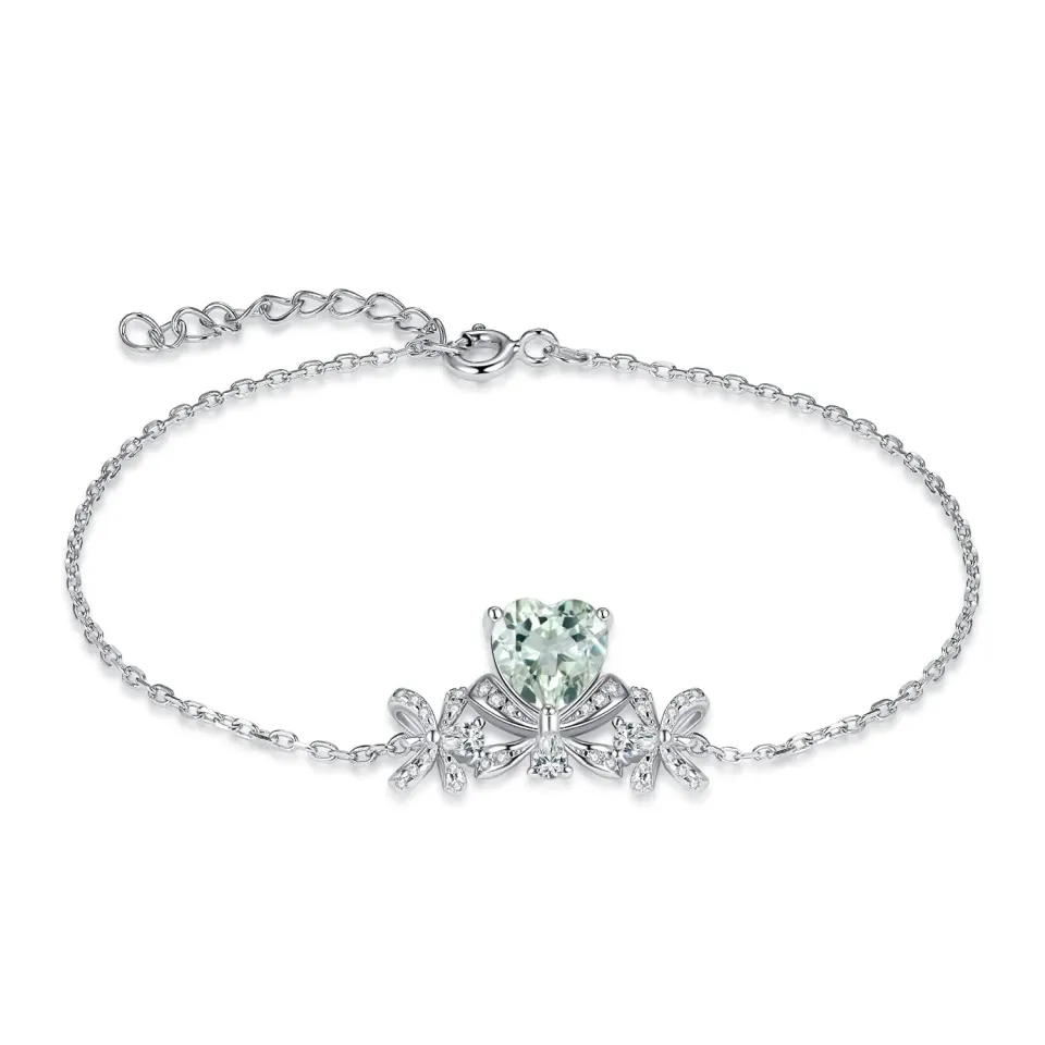 JewelryPalace Cuore Farfalla 1.6ct bracciale argento ametista verde