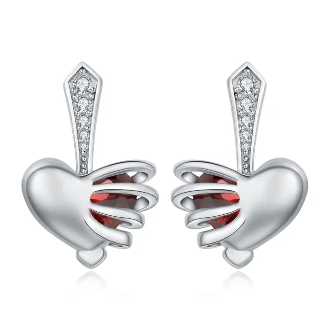 JewelryPalace Cuore 1.9ct Orecchini Argento 925 Rossi