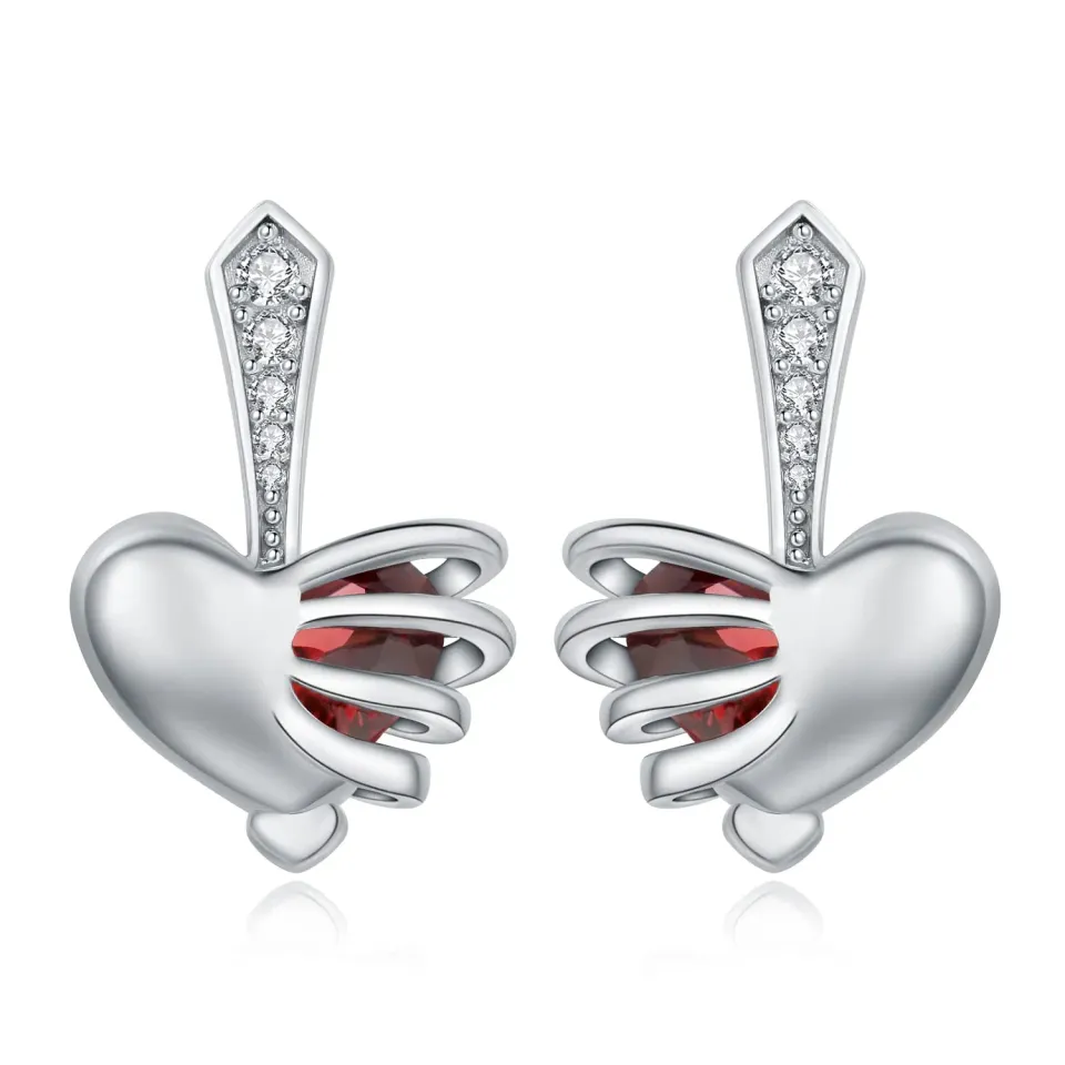 JewelryPalace Cuore 1.9ct Orecchini Argento 925 Rossi