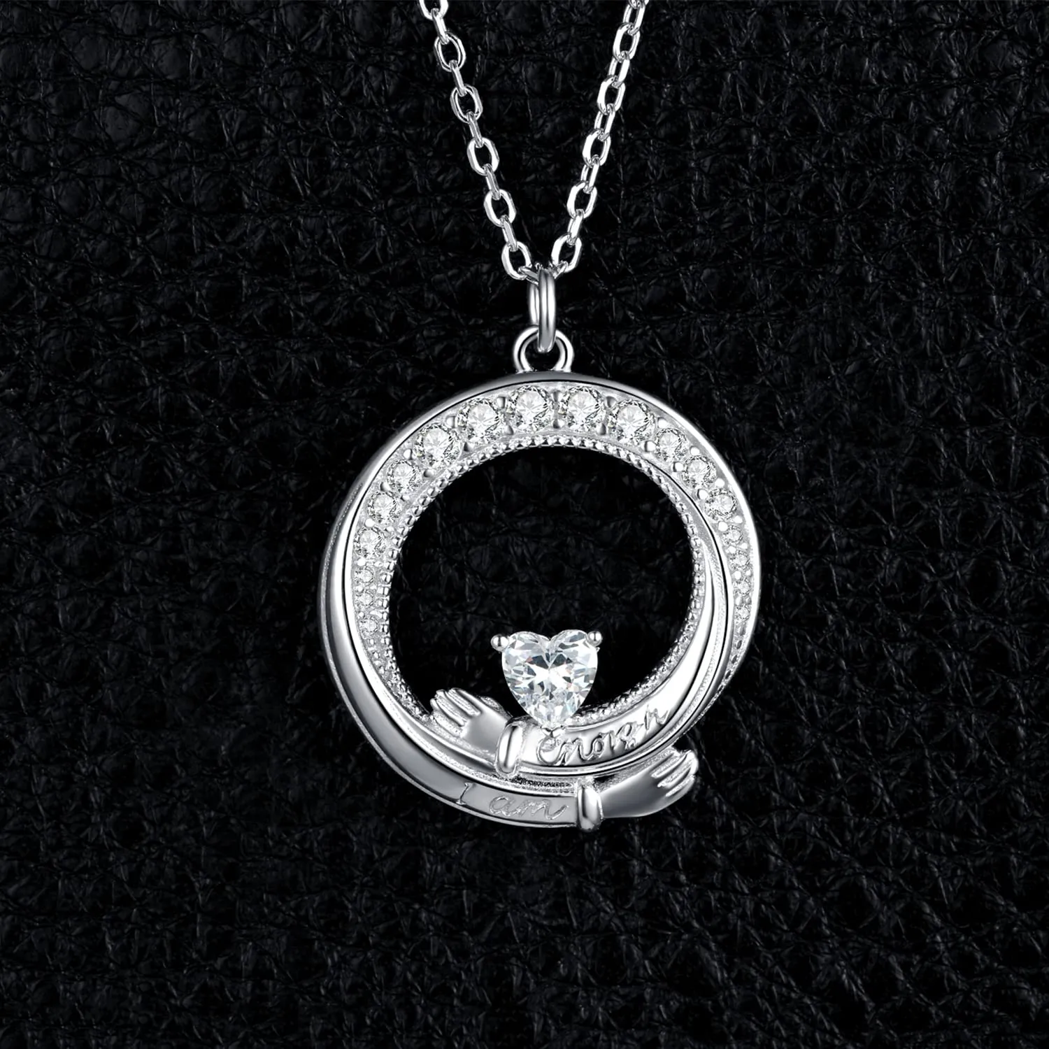 JewelryPalace Claddagh I am enough collana argento cuore 45cm